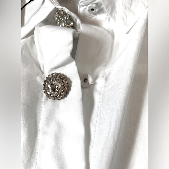 OAT New York White 100% Cotton Long Sleeve Shirt Women Medium NWT - Picture 4 of 9